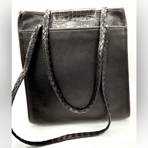 🌺Vintage 90s Brighton Donna Bag Tote Purse Brown Croc Buckle Heart Handbag🌸🌺 - Picture 9 of 16